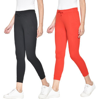 Cliths Women's Solid Slim Fit Cotton Track Pant