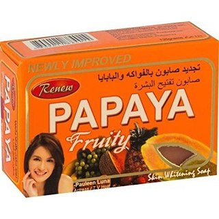                       RENEW Papaya Herbal Fruity Soap for Skin Whitening  (135 g)                                              