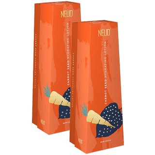 NEUD Carrot Seed Premium Hydrating Lotion for Men and Women  2 Packs (300ml Each)
