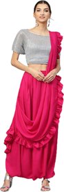 Chitra fashion studio Women dhoti saree pure red