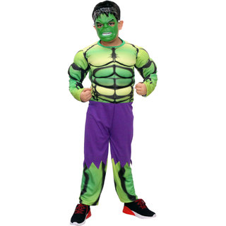                       Kaku Fancy Dresses Superhero Costumes for Kids  Super Hero Fancy Dress for Kids - 3-4 Years, Green, for Boys                                              