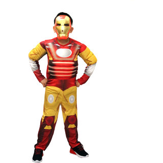                       Kaku Fancy Dresses Superhero Costumes for Kids | Super Hero Fancy Dress for Kids - 3-4 Years, Red, for Boys                                              