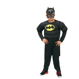                       Kaku Fancy Dresses Superhero Costumes for Kids | Super Hero Fancy Dress for Kids - 3-4 Years, Black, for Boys                                              