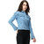 BuyNewTrend Denim Light Blue Puff Sleeve Denim Jacket For Women