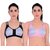 Empisto Branded Women's Black and BabyPink Colour Yoga or Sports Bra (pack of 2)