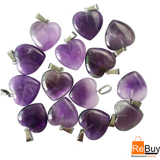 Buy Rebuy Amethyst Stone Pendant Heart Shape Stone Jewelry For Men Women Online Get 46 Off