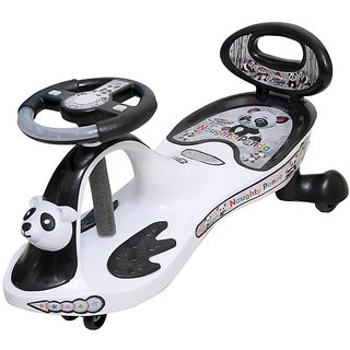                       OH BABY'' BABY PANDA MAGIC CAR WITH BLACK AND WHITE RIDE ON CAR WITH LIGHT AND MUSIC WITH BACK SUPPORT 80 KG WEIGHT CAPA                                              