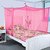 Sk Looms Square Hanging Mosquito net Polyester Cotton Mosquito Net for Double Bed with Border (6 *6)(Pink)