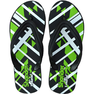 Fomo Lekstar Black Green F11 Ultra /Sporty /Comfortable /Durable/ Beach Cool Flip Flops Slippers For Men