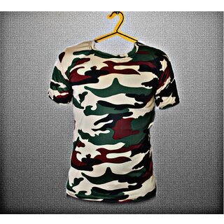                       VANTAR Military Camouflage Men T-Shirt (Green and Black)                                              