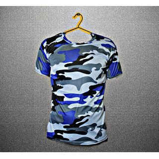                       VANTAR Military Camouflage Men T-Shirt - Blue                                              