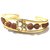 Rudraksha American Diamond Gold Meenakari Om Stainless Steel adjustable Cuff Kada Bracelet for Men Boys 1-PC
