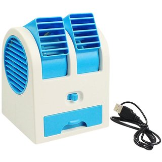 Mini Small Fan Cooling Portable Desktop Dual Bladeless water Air Cooler USB (Colour May Vary)