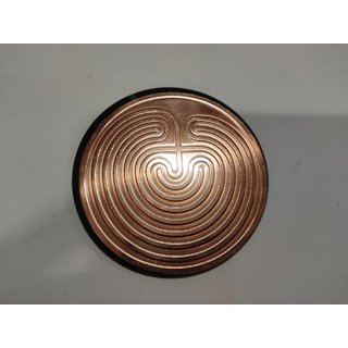 Shubh Sanket Vastu Copper Round Shape Labrion with Base Acrylic  3 Inches
