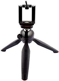 JPY Black YT-228 Mini Ball Head Tripod with Universal Mobile Clip Holder Compact Lightweight Compatible with All Mobile
