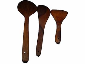 ZOLTAMULATA Traditional Wooden Cooking and Serving Spoon Set of 3 Spoon