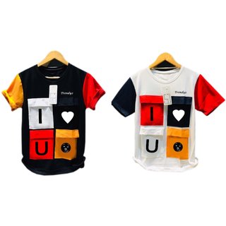 Trendyz Poly Cotton Stylish T shirts pack of Two