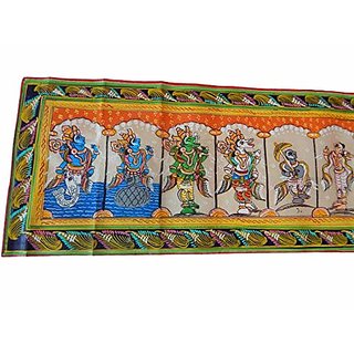 Zoltamulata silk 10 form of vishnu patachitra wall decor (80 x 20 cm)