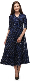Saadhvi Blue Crepe Printed Gown For Women