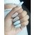 Light Blue with Silver Spackle Artificial Nails Set of 30