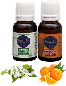 Moriox Aromas Jasmine Oil and Mandarin essential oils (Pack of 2)