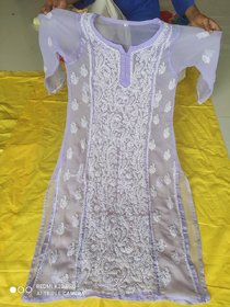 Lucknowi chikan chiffon Pannel kurti