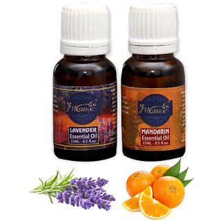 Moriox Aromas Lavender and Mandarin essential oils(Pack of 2)