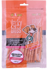 All4pets Chicken Stick with sesame Chicken Flavour-100g(For Dogs)