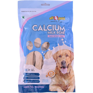 All 4 pets Calcium Milk Bone Medium-350g(14pcs)(For Puppies)