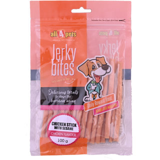 All4pets Chicken Stick with sesame Chicken Flavour-100g(For Dogs)