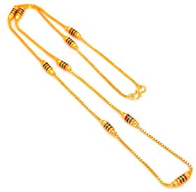 Evershine esg Yellow 22k Gold Plated Brass Copper Chain for Women (26-inch)