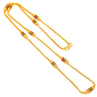                       Evershine esg Yellow 22k Gold Plated Brass Copper Chain for Women (26-inch)                                              