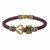 REBUY Leather Wrist Band/Belt Bracelet with Rudraksha Gold Plated Shiva Trishul Damroo Kada For Men and Women