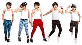 Kavin's Trendy looking Cotton Full-Pants, Pack of 5, Multicolored - Jaxx