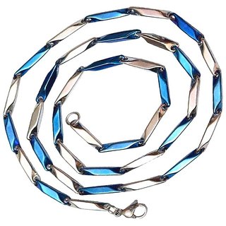 Evershine combination of blue and silver Stainless steel chain for men and...