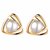 Ethonica Gold Plated Pearls Triangle Stud Earrings for Women  Girl 1 pair