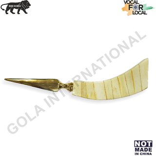                       Gola International Bone and Brass Handle Hand Held Detachable Letter Opener                                              