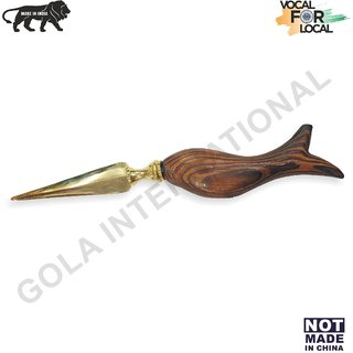                       Gola International Wood Handle Hand Held Detachable Brass Letter Opener                                              