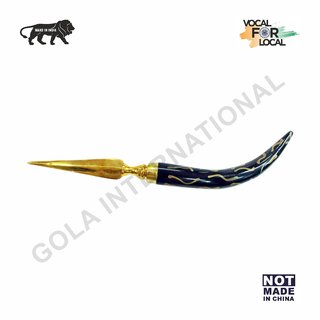                       Gola International Horn Handle Hand Held Detachable Brass Letter Opener                                              