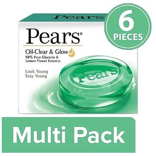                       Pears Oil Clear  Glow Soap Bar, 6x75 g Multipack                                              
