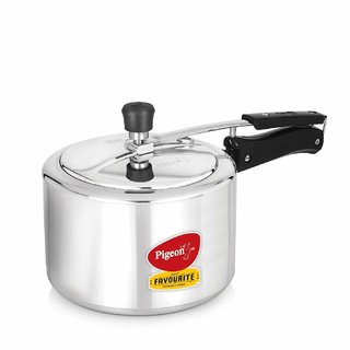 Pigeon by Stovekraft Favourite Alluminum Pressure Cooker with Inner Lid, 3 litres, Silver
