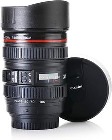 New stylist Coffee Camera Lens Shaped Stainless Steel, Plastic Coffee Mug  (400 ml)