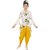 Sbn Girls Festive Wear White Top With Yellow Rayon Dhoti