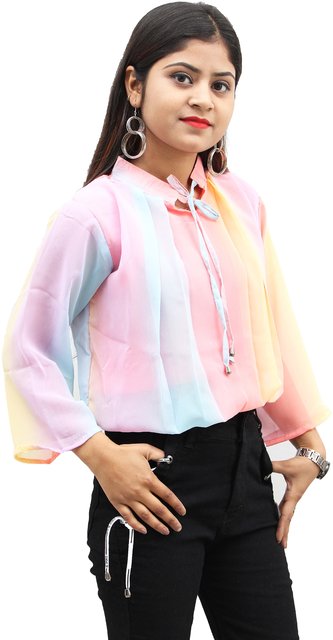considerado creciendo Giotto Dibondon Buy ZamFashion Beautiful Cotton Crepe Stylish Rainbow TOP for Women's and  Girls for Party and Festival Online @ ₹450 from ShopClues