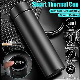Right traders Smart LED Active Temperature Display Indicator Insulated Stainless Steel Hot Cold Flask Bottle (Black, 500