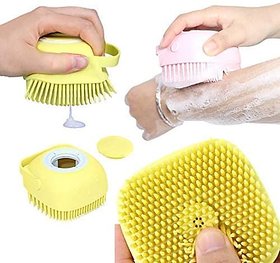 Body Bath Brush, Silicone Soft Cleaning Bath Body Brush with Shampoo Dispenser PACK OF 1