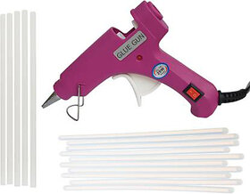 BANDOOK GLUN MAGENTA 20W 20WATT WITH 15 TRANSPARENT STICKS Standard Temperature Corded Glue Gun (7 mm)