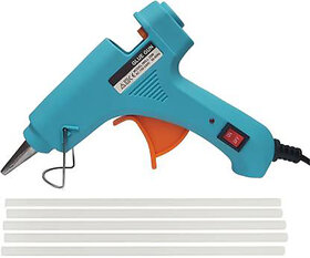 BANDOOK TURQUOISE 20W 20WATT WITH 5 TRANSPARENT STICKS Standard Temperature Corded Glue Gun (7 mm)