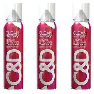 Clean And Dry Intimate Cleansing Foam Wash Pack Of 3 Clean And Dry Intimate Cleansing Foam Wash Pack Of 3