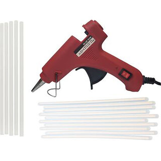                       BANDOOK RED 20W 20WATT WITH 10 TRANSPARENT STICKS Standard Temperature Corded Glue Gun (7 mm)                                              